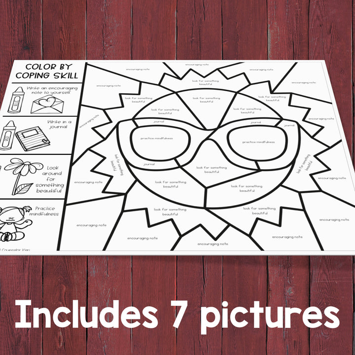 Color by Coping Skills Summer Activity for School Counseling ...