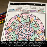 Color by Positive Affirmations Valentine's Day Counseling Activity