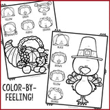 Thanksgiving Color-By-Feeling Printables - Elementary School Counseling