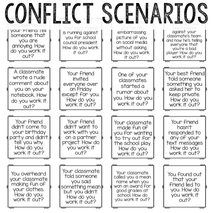 Conflict Resolution Classroom Guidance Lesson for School