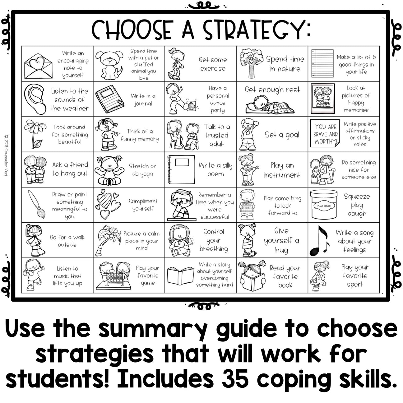 Color by Coping Skills Spring Activity for School Counseling ...