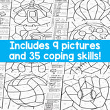 Coping Skills Color by Code: Calming Strategies Activity for School Counseling